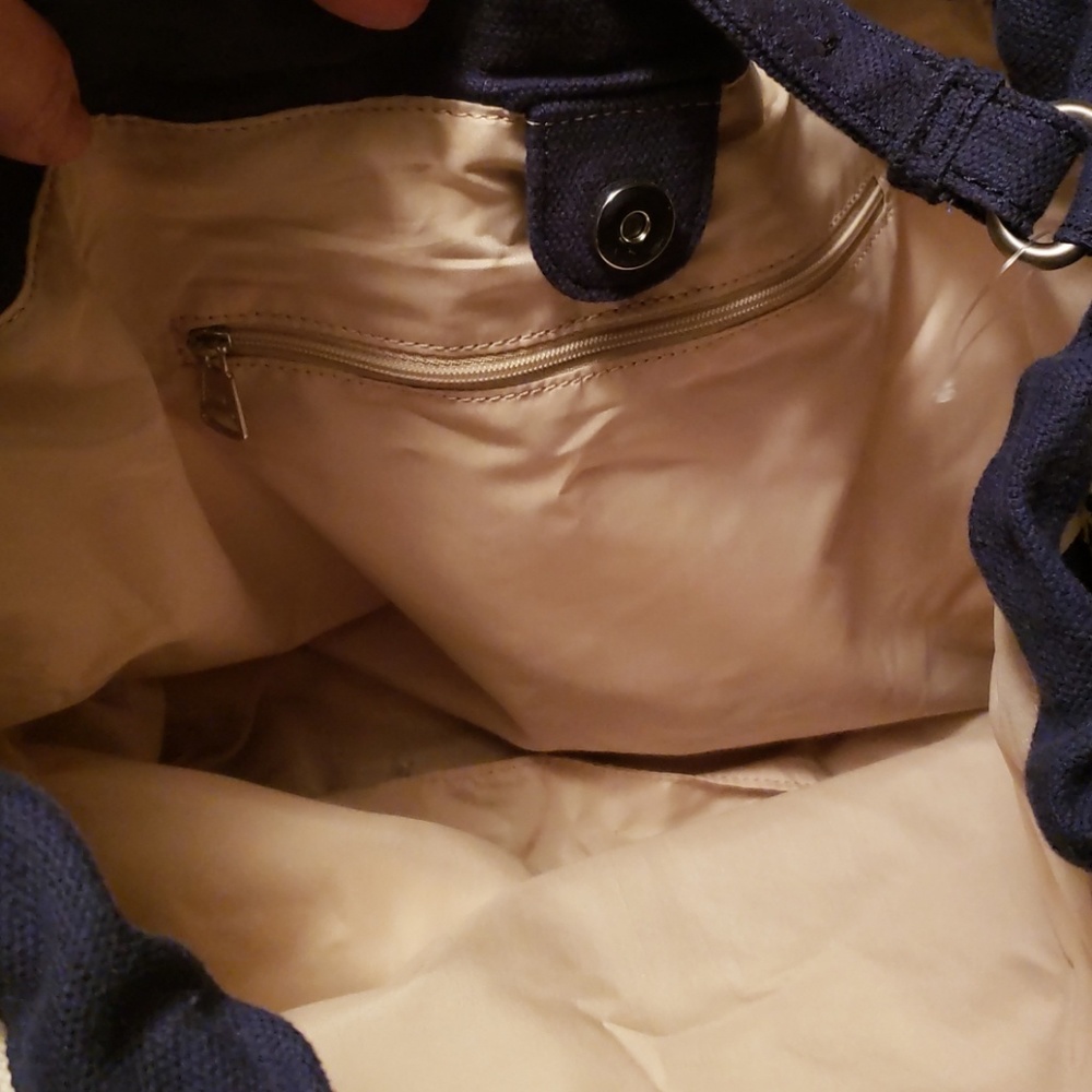 NEW! Drawstring Hobo Blue Stripe bag - Picture 3 of 6